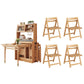 1/3/5 Pieces Modern Wooden Multi Purpose Dining Set for Home Table & Chair(s) Wood 5 Piece Set Clearhalo 'Dining Room Sets' 'Dining Tables & Seating' 'dining_room_set' 'furn' 'furn_dining_room_set' 'Furniture' 'Kitchen & Dining Furniture' 7685644