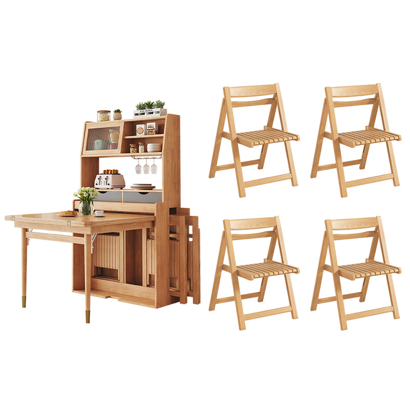 1/3/5 Pieces Modern Wooden Multi Purpose Dining Set for Home Table & Chair(s) Wood 5 Piece Set Clearhalo 'Dining Room Sets' 'Dining Tables & Seating' 'dining_room_set' 'furn' 'furn_dining_room_set' 'Furniture' 'Kitchen & Dining Furniture' 7685644