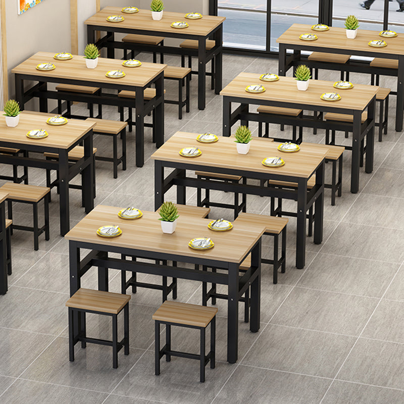 Industrial Restaurant Rectangle Legs Dining Table and Dining Chairs Clearhalo 'Dining Room Sets' 'Dining Tables & Seating' 'dining_room_set' 'furn' 'furn_dining_room_set' 'Furniture' 'Kitchen & Dining Furniture' 7685660