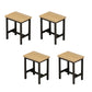 Industrial Restaurant Rectangle Legs Dining Table and Dining Chairs Stool None 4 Piece Set Clearhalo 'Dining Room Sets' 'Dining Tables & Seating' 'dining_room_set' 'furn' 'furn_dining_room_set' 'Furniture' 'Kitchen & Dining Furniture' 7685662