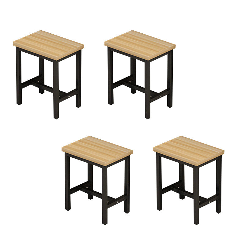 Industrial Restaurant Rectangle Legs Dining Table and Dining Chairs Stool None 4 Piece Set Clearhalo 'Dining Room Sets' 'Dining Tables & Seating' 'dining_room_set' 'furn' 'furn_dining_room_set' 'Furniture' 'Kitchen & Dining Furniture' 7685662