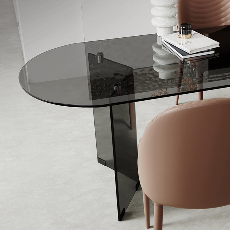 1/2/5/7 Stücke moderne ovale, temperierte Glasobertoper -Ess -Set für Zuhause