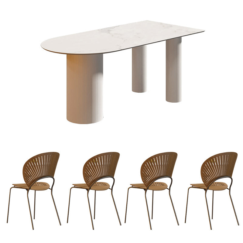 2/4/5 PCS Stein 3 Beine Standardhöhe Esseet -Tisch mit Stuhl