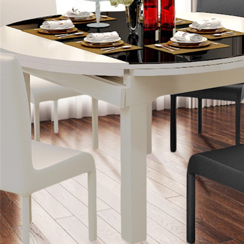 キッチンのための現代的な強化ガラストップダイニングルームセット折りたたみ