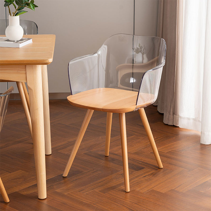 Sedie da pranzo in legno in legno acrilico in stile contemporaneo