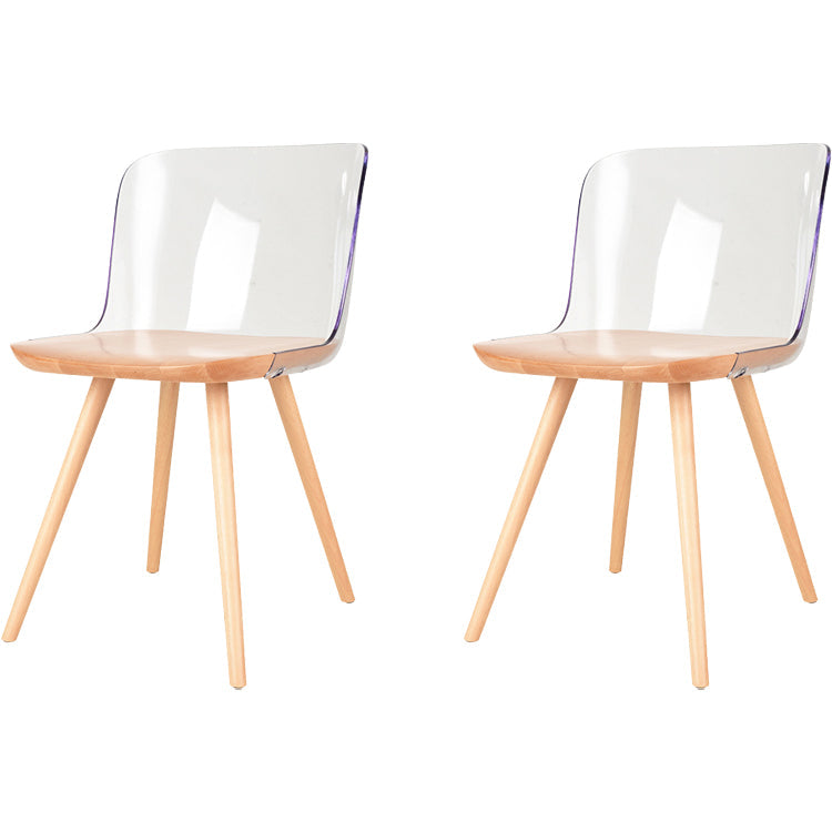 Sedie da pranzo in legno in legno acrilico in stile contemporaneo