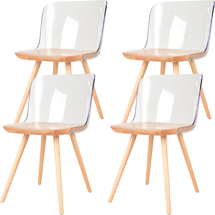 Sedie da pranzo in legno in legno acrilico in stile contemporaneo