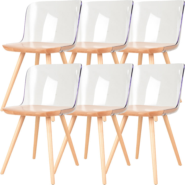 Sedie da pranzo in legno in legno acrilico in stile contemporaneo