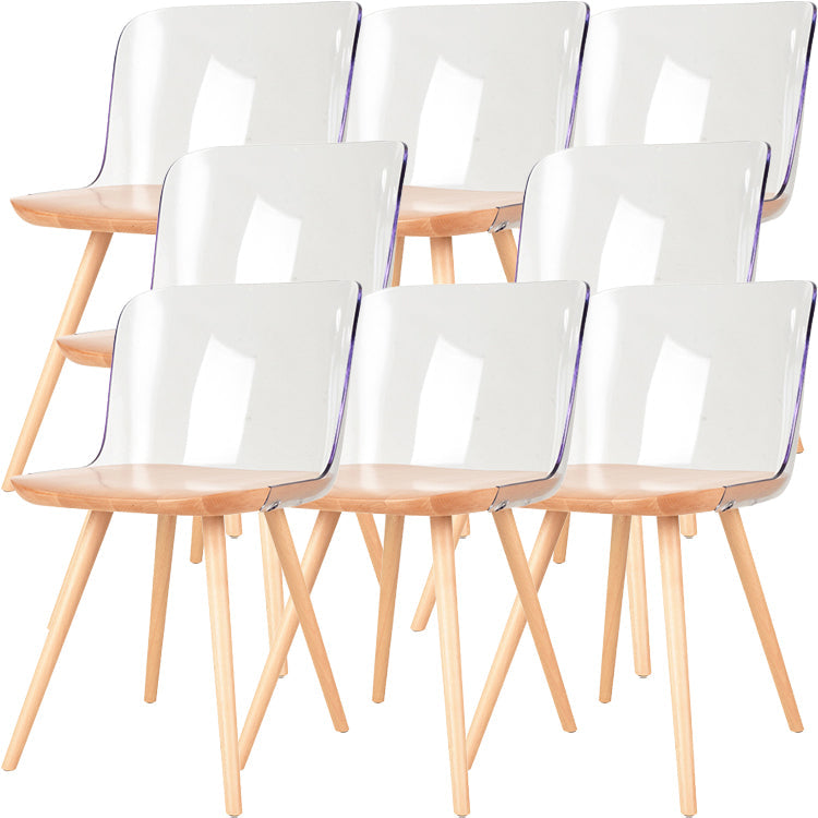 Sedie da pranzo in legno in legno acrilico in stile contemporaneo