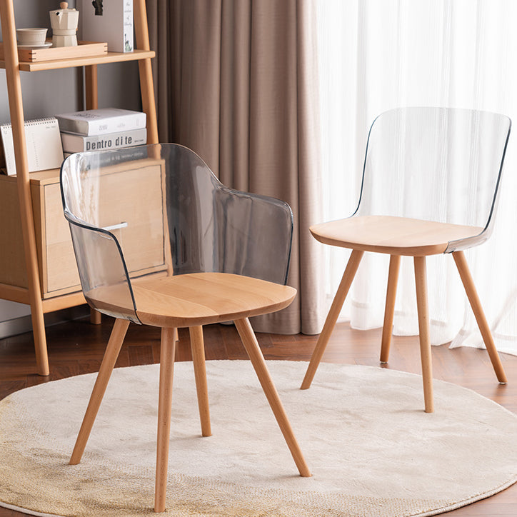 Sedie da pranzo in legno in legno acrilico in stile contemporaneo