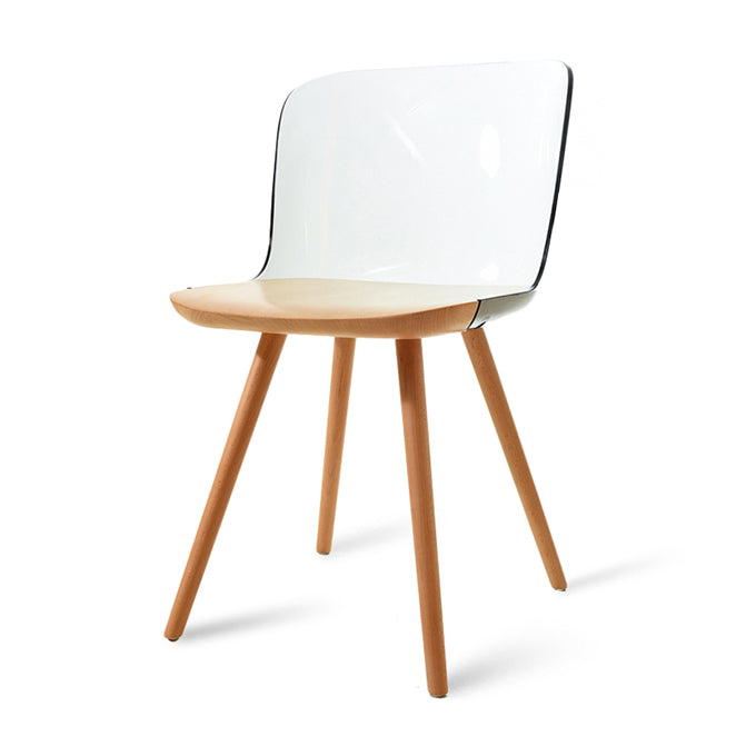 Sedie da pranzo in legno in legno acrilico in stile contemporaneo