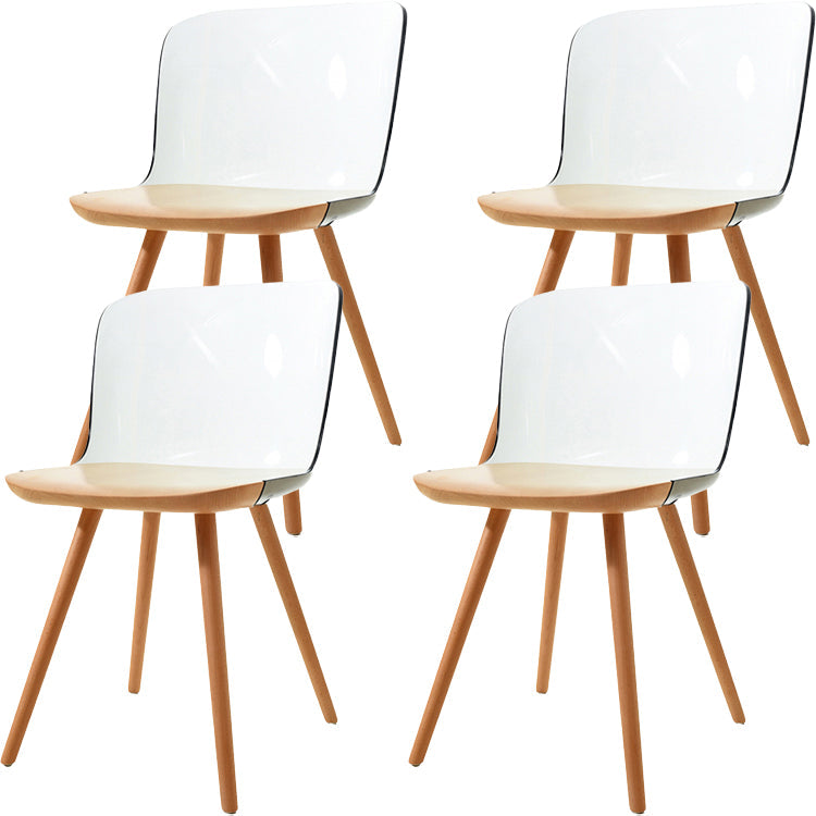 Sedie da pranzo in legno in legno acrilico in stile contemporaneo