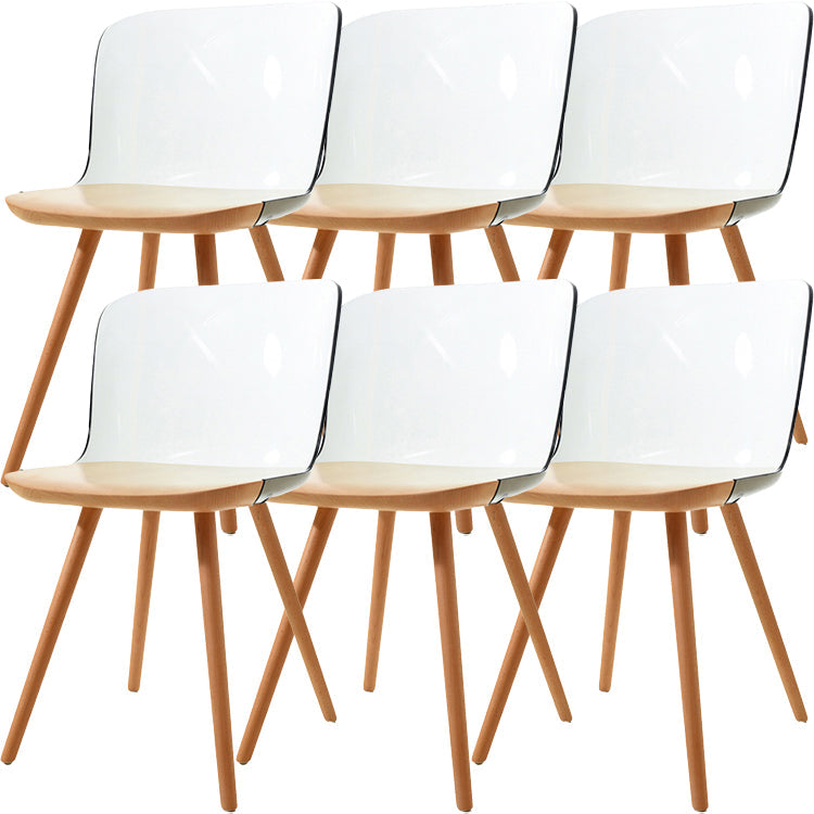 Sedie da pranzo in legno in legno acrilico in stile contemporaneo