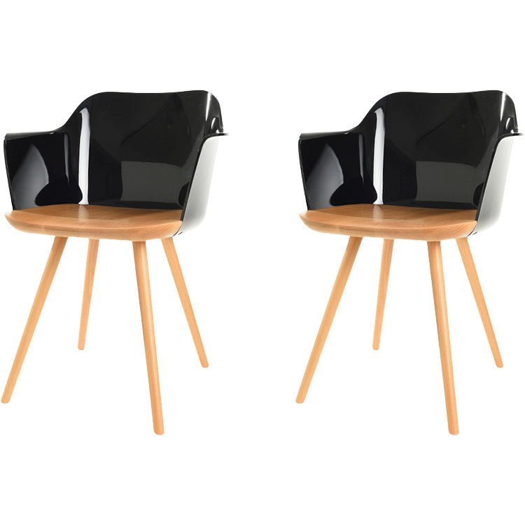 Sedie da pranzo in legno in legno acrilico in stile contemporaneo