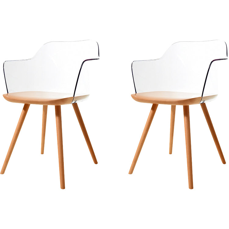 Sedie da pranzo in legno in legno acrilico in stile contemporaneo