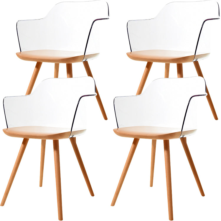 Sedie da pranzo in legno in legno acrilico in stile contemporaneo