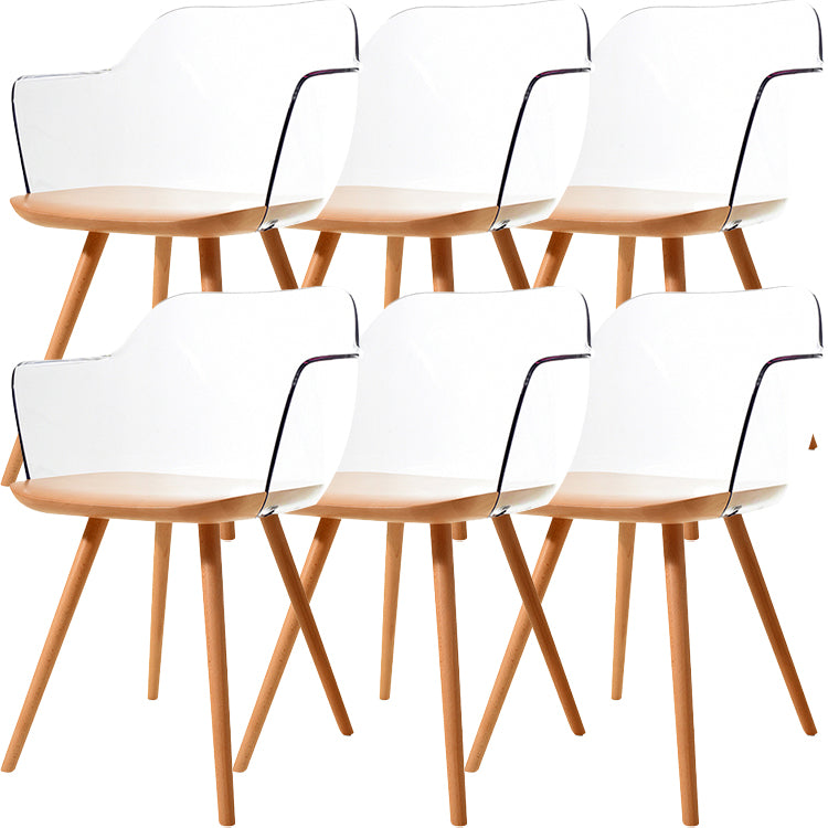 Sedie da pranzo in legno in legno acrilico in stile contemporaneo