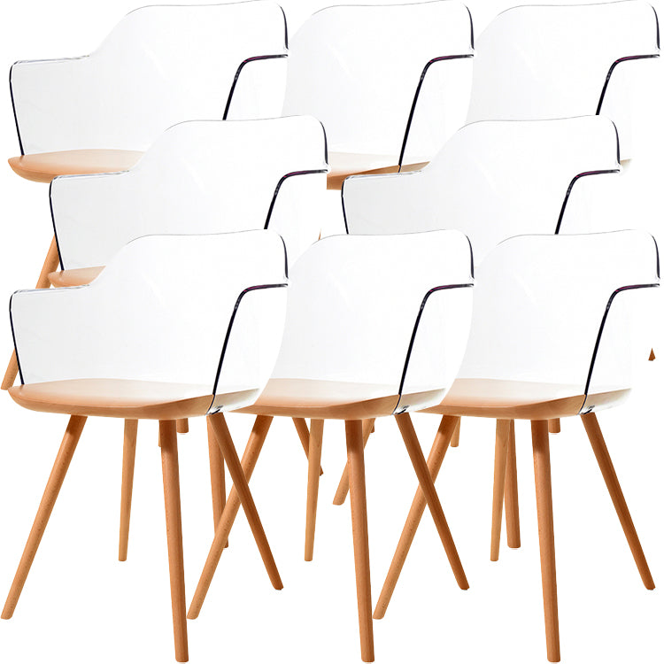 Sedie da pranzo in legno in legno acrilico in stile contemporaneo