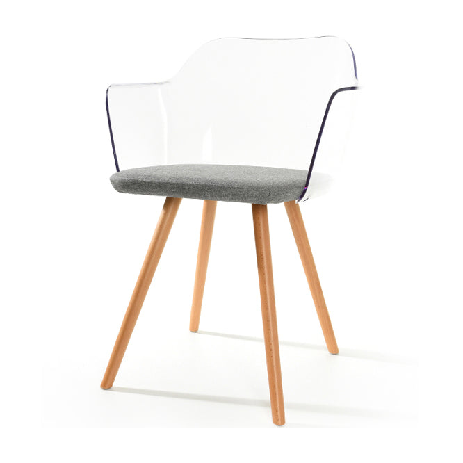 Sedie da pranzo in legno in legno acrilico in stile contemporaneo
