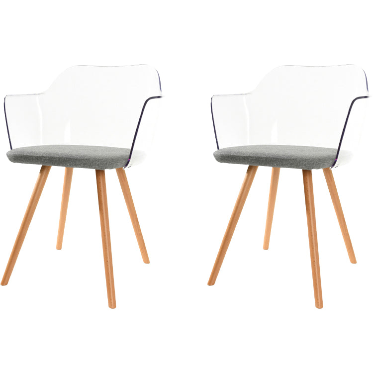 Sedie da pranzo in legno in legno acrilico in stile contemporaneo