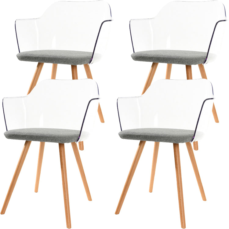 Sedie da pranzo in legno in legno acrilico in stile contemporaneo