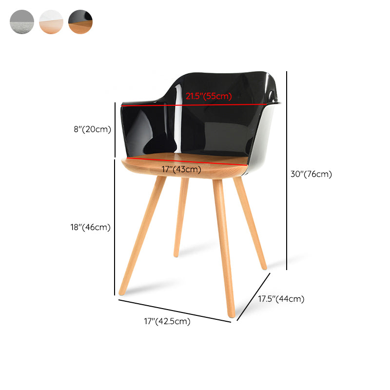 Sedie da pranzo in legno in legno acrilico in stile contemporaneo