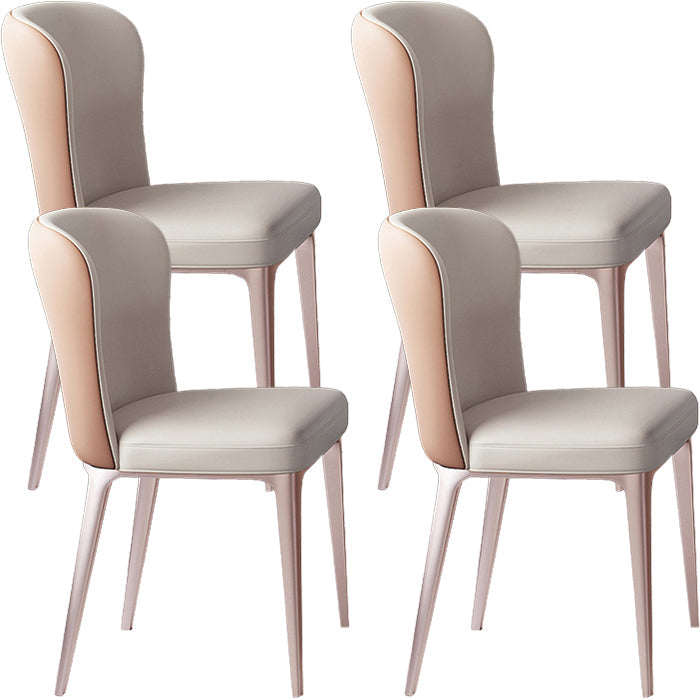 Glam Style Upholstered Parsons Metal Legs Home Dining Side Chair Gray Coffee 4 Piece Set Clearhalo 'Dining Chairs' 'Dining Tables & Seating' 'dining_chair' 'furn' 'furn_dining_chair' 'Furniture' 'Kitchen & Dining Furniture' 7685919