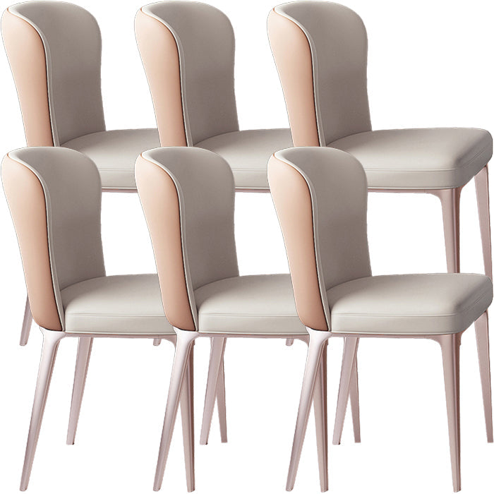 Glam Style Upholstered Parsons Metal Legs Home Dining Side Chair Gray Coffee 6 Piece Set Clearhalo 'Dining Chairs' 'Dining Tables & Seating' 'dining_chair' 'furn' 'furn_dining_chair' 'Furniture' 'Kitchen & Dining Furniture' 7685920