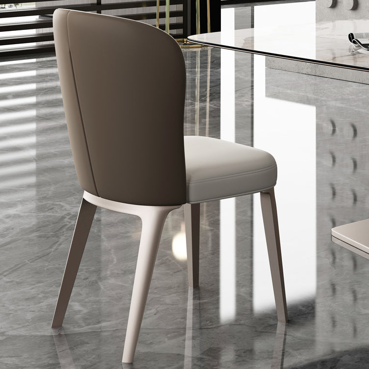 Glam Style Upholstered Parsons Metal Legs Home Dining Side Chair Clearhalo 'Dining Chairs' 'Dining Tables & Seating' 'dining_chair' 'furn' 'furn_dining_chair' 'Furniture' 'Kitchen & Dining Furniture' 7685921
