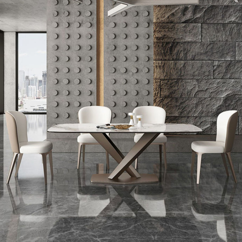 Glam Style Upholstered Parsons Metal Legs Home Dining Side Chair Clearhalo 'Dining Chairs' 'Dining Tables & Seating' 'dining_chair' 'furn' 'furn_dining_chair' 'Furniture' 'Kitchen & Dining Furniture' 7685928