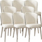 Glam Style Upholstered Parsons Metal Legs Home Dining Side Chair Off-White 8 Piece Set Clearhalo 'Dining Chairs' 'Dining Tables & Seating' 'dining_chair' 'furn' 'furn_dining_chair' 'Furniture' 'Kitchen & Dining Furniture' 7685933