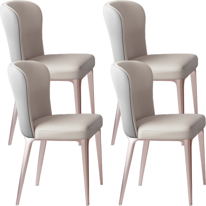Glam Style Upholstered Parsons Metal Legs Home Dining Side Chair Dark Grey Light Grey 4 Piece Set Clearhalo 'Dining Chairs' 'Dining Tables & Seating' 'dining_chair' 'furn' 'furn_dining_chair' 'Furniture' 'Kitchen & Dining Furniture' 7685946