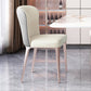 Glam Style Upholstered Parsons Metal Legs Home Dining Side Chair Beige Gray 1 Piece Clearhalo 'Dining Chairs' 'Dining Tables & Seating' 'dining_chair' 'furn' 'furn_dining_chair' 'Furniture' 'Kitchen & Dining Furniture' 7685954