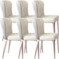 Glam Style Upholstered Parsons Metal Legs Home Dining Side Chair Beige Gray 6 Piece Set Clearhalo 'Dining Chairs' 'Dining Tables & Seating' 'dining_chair' 'furn' 'furn_dining_chair' 'Furniture' 'Kitchen & Dining Furniture' 7685957