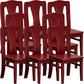 Contemporary Dining Room Rubberwood Slat Back Armless Dining Chair Red Brown 8 Piece Set Clearhalo 'Dining Chairs' 'Dining Tables & Seating' 'dining_chair' 'furn' 'furn_dining_chair' 'Furniture' 'Kitchen & Dining Furniture' 7686006
