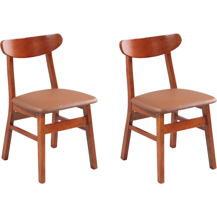 Contemporary Dining Room Rubberwood Slat Back Armless Dining Chair Burgundy 2 Piece Set Clearhalo 'Dining Chairs' 'Dining Tables & Seating' 'dining_chair' 'furn' 'furn_dining_chair' 'Furniture' 'Kitchen & Dining Furniture' 7686007