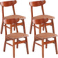 Contemporary Dining Room Rubberwood Slat Back Armless Dining Chair Burgundy 4 Piece Set Clearhalo 'Dining Chairs' 'Dining Tables & Seating' 'dining_chair' 'furn' 'furn_dining_chair' 'Furniture' 'Kitchen & Dining Furniture' 7686010