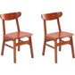 Contemporary Dining Room Rubberwood Slat Back Armless Dining Chair Brick Red 2 Piece Set Clearhalo 'Dining Chairs' 'Dining Tables & Seating' 'dining_chair' 'furn' 'furn_dining_chair' 'Furniture' 'Kitchen & Dining Furniture' 7686013