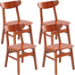 Contemporary Dining Room Rubberwood Slat Back Armless Dining Chair Brick Red 4 Piece Set Clearhalo 'Dining Chairs' 'Dining Tables & Seating' 'dining_chair' 'furn' 'furn_dining_chair' 'Furniture' 'Kitchen & Dining Furniture' 7686014