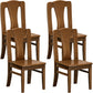 Contemporary Dining Room Rubberwood Slat Back Armless Dining Chair Nut-Brown 4 Piece Set Clearhalo 'Dining Chairs' 'Dining Tables & Seating' 'dining_chair' 'furn' 'furn_dining_chair' 'Furniture' 'Kitchen & Dining Furniture' 7686018