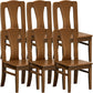 Contemporary Dining Room Rubberwood Slat Back Armless Dining Chair Nut-Brown 6 Piece Set Clearhalo 'Dining Chairs' 'Dining Tables & Seating' 'dining_chair' 'furn' 'furn_dining_chair' 'Furniture' 'Kitchen & Dining Furniture' 7686019