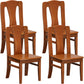 Contemporary Dining Room Rubberwood Slat Back Armless Dining Chair Medium Wood 4 Piece Set Clearhalo 'Dining Chairs' 'Dining Tables & Seating' 'dining_chair' 'furn' 'furn_dining_chair' 'Furniture' 'Kitchen & Dining Furniture' 7686022