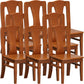 Contemporary Dining Room Rubberwood Slat Back Armless Dining Chair Medium Wood 8 Piece Set Clearhalo 'Dining Chairs' 'Dining Tables & Seating' 'dining_chair' 'furn' 'furn_dining_chair' 'Furniture' 'Kitchen & Dining Furniture' 7686024