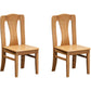 Contemporary Dining Room Rubberwood Slat Back Armless Dining Chair Natural 2 Piece Set Clearhalo 'Dining Chairs' 'Dining Tables & Seating' 'dining_chair' 'furn' 'furn_dining_chair' 'Furniture' 'Kitchen & Dining Furniture' 7686025