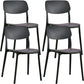 Contemporary Indoor Plastic Open Back Stacking Dining Side Chair Black 4 Piece Set Clearhalo 'Dining Chairs' 'Dining Tables & Seating' 'dining_chair' 'furn' 'furn_dining_chair' 'Furniture' 'Kitchen & Dining Furniture' 7686064