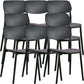 Contemporary Indoor Plastic Open Back Stacking Dining Side Chair Black 8 Piece Set Clearhalo 'Dining Chairs' 'Dining Tables & Seating' 'dining_chair' 'furn' 'furn_dining_chair' 'Furniture' 'Kitchen & Dining Furniture' 7686065