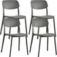 Contemporary Indoor Plastic Open Back Stacking Dining Side Chair Grey 4 Piece Set Clearhalo 'Dining Chairs' 'Dining Tables & Seating' 'dining_chair' 'furn' 'furn_dining_chair' 'Furniture' 'Kitchen & Dining Furniture' 7686067