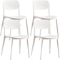 Contemporary Indoor Plastic Open Back Stacking Dining Side Chair White 4 Piece Set Clearhalo 'Dining Chairs' 'Dining Tables & Seating' 'dining_chair' 'furn' 'furn_dining_chair' 'Furniture' 'Kitchen & Dining Furniture' 7686071