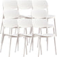 Contemporary Indoor Plastic Open Back Stacking Dining Side Chair White 8 Piece Set Clearhalo 'Dining Chairs' 'Dining Tables & Seating' 'dining_chair' 'furn' 'furn_dining_chair' 'Furniture' 'Kitchen & Dining Furniture' 7686073