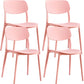 Contemporary Indoor Plastic Open Back Stacking Dining Side Chair Pink 4 Piece Set Clearhalo 'Dining Chairs' 'Dining Tables & Seating' 'dining_chair' 'furn' 'furn_dining_chair' 'Furniture' 'Kitchen & Dining Furniture' 7686079